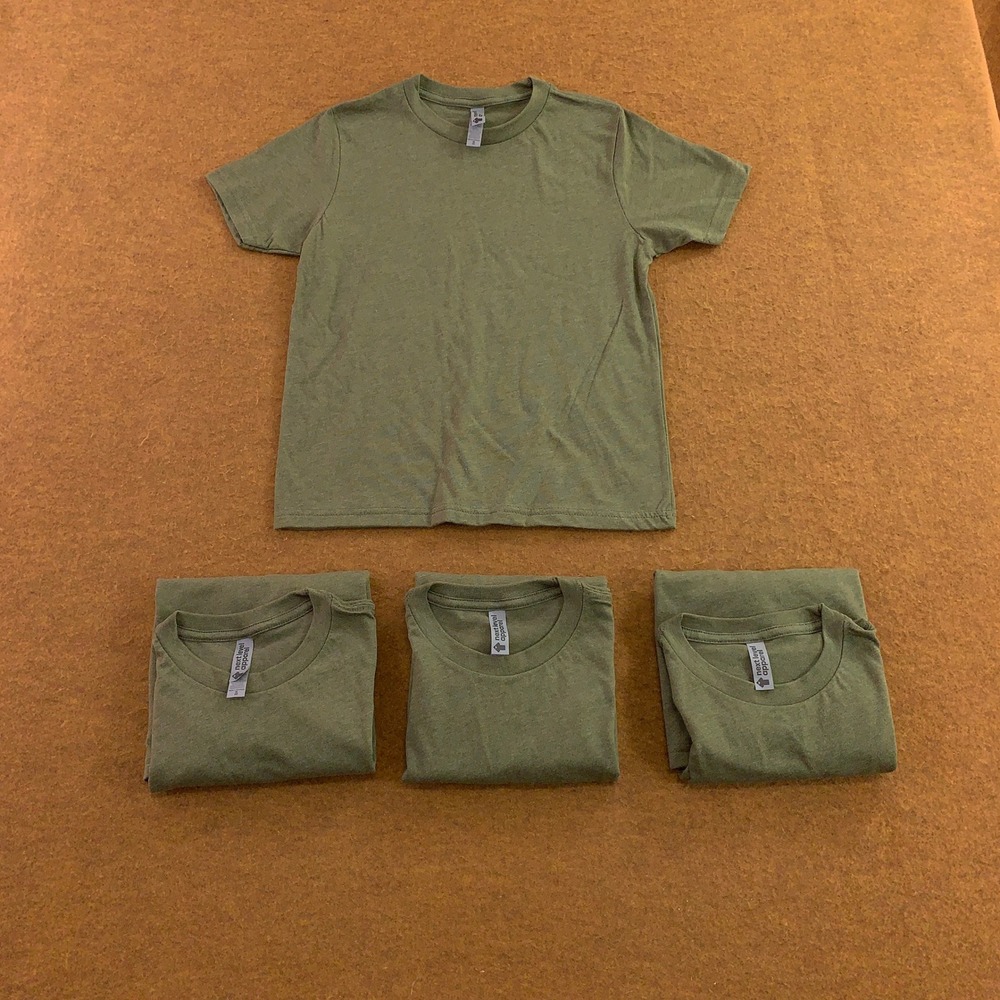 Next Level Apparel Kids Medium 8 Green Heathered Short Sleeve T-Shirt 4 Pack New